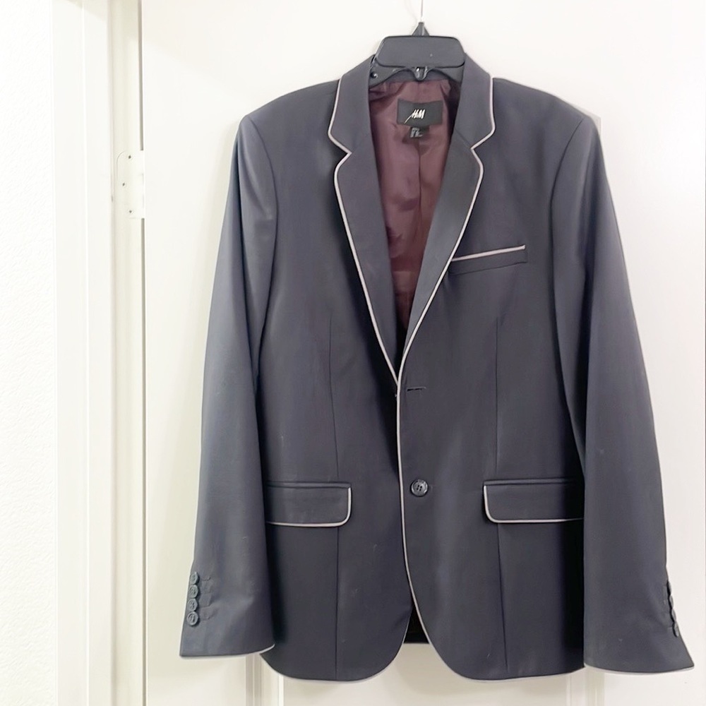H&M charcoal gray sport coat blazer suit jacket